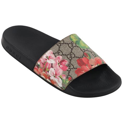 womens gucci slides gg blooms|gucci floral slides outfit.